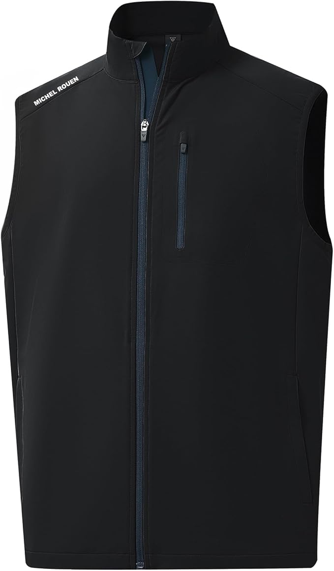 Rouen Mens Vests Outerwear Performance Lightweight Sleeveless Jacket Windproof Softshell Vests Sports Golf Vest for Men