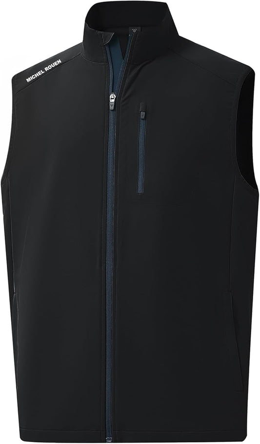 Rouen Mens Vests Outerwear Performance Lightweight Sleeveless Jacket Windproof Softshell Vests Sports Golf Vest for Men