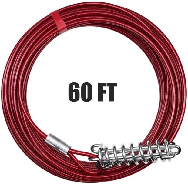 BV Dog Tie Out Trolley System for Yard - 60ft Dog Run Cable with 10ft Pulley Runner Lead - Heavy Duty Reflective Cable for Dogs up to 125 lbs, Rust-Resistant & Tangle-Free Outdoor Runner