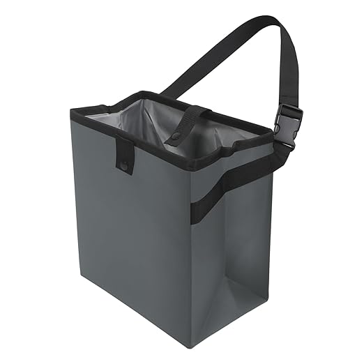 Homelove Car Trash Can, Leak-Proof Waterproof Trash Bin Collapsible Portable Auto Garbage Bag Large Capacity Trashcan Storage Bag Multipurpose Car Organizer Hanging (Gray)