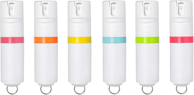 POM Two-Pack Pepper Spray Keychain - Maximum Strength OC Spray Self Defense - Tactical Compact & Safe Design - Quick Key Release - 25 Bursts & 10 ft Range - Accurate Stream Pattern