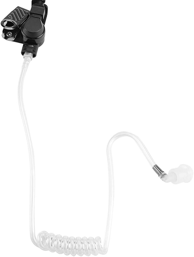 Translucent Acoustic Tube Earpiece PTT/Mic Compatible with Motorola SL7580e SL8550e Walkie Talkie （Compatible with 7580e）