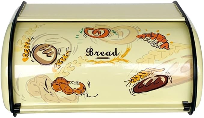 SOTECH Bread Box Metal Bread Storage Container Roll Top Bread Bin for Kitchen Countertop Farmhouse Bread Boxes Bread Keeper Holder Vintage airtight Counter