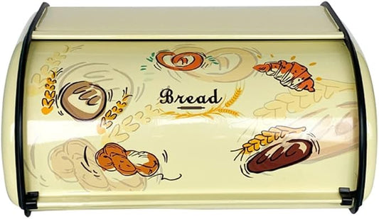 SOTECH Bread Box Metal Bread Storage Container Roll Top Bread Bin for Kitchen Countertop Farmhouse Bread Boxes Bread Keeper Holder Vintage airtight Counter