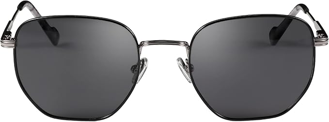 ZENOTTIC Hexagon Polarized Retro Sunglasses for Men Women-Vintage Metal Frame Design UV Protection Trendy Fashion Shades