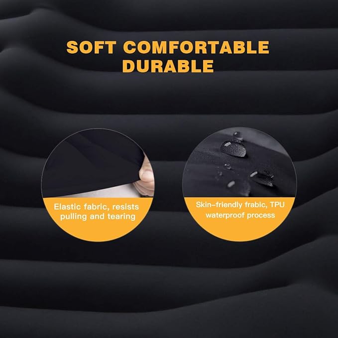 KingCamp Sleeping Pad for Camping, Rollover Prevention Inflatable Camping Mattress Ultralight Air Mat with Built in Pillow for Backpacking Hiking Tent Cot, PVC Free