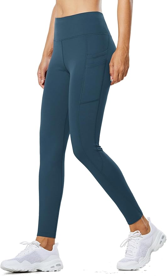 baleaf Women's Fleece Lined Leggings Water Resistant Thermal Winter Warm Tights High Waisted with Pockets Running Gear