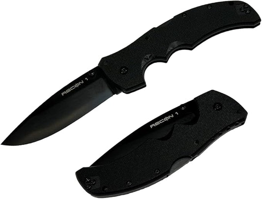 Cold Steel Recon 1 4" S35VN Razor-Sharp Blade 5.375" G-10 Handle Tactical Folding Knife w/Tri-Ad Lock, Ambidextrous Pocket/Belt Clip
