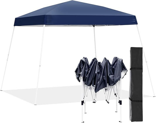 GDY Outdoor 8x10 Ft Pop Up Canopy Tent,Portable Instant Folding Shelter Gazebos, Patio Canopy with Carrying Bag,Navy Blue.