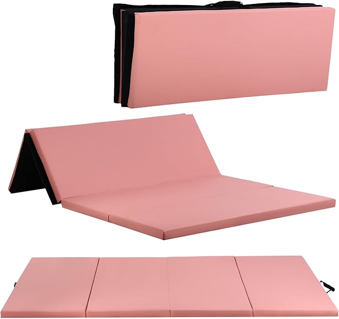 Gymnastics Mats Foldable Tumbling Mats Portable Gymnastics Exercise Mat 2'x6'/2.5'x6.4'/4'x6'/4'x8'/4'x10'/ Gymnastics Tumbling Mats Pad Home Exercise Panel Mat With Carrying Handles