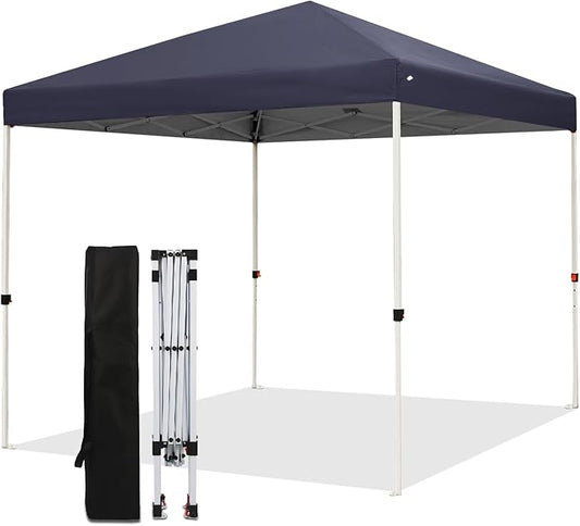 Northroad 8X8 FT Pop Up Canopy, Outdoor Instant Canopy Tent Slant Legs with Carrying Bag, Portable Gazebo Shelter for Wedding Party,Commercial Event,Patio,Garden,Beach -Dark Grey