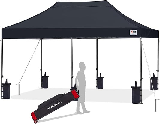 ABCCANOPY 10x20 Easy Pop Up Canopy Tent, Black