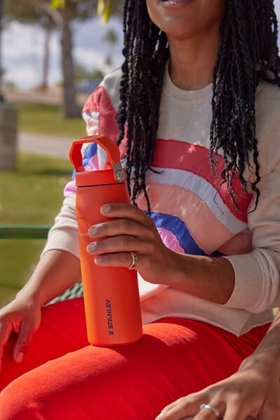 Stanley IceFlow Flip Straw 2.0 Water Bottle 50 OZ | Built-In Straw with Larger Opening | Lightweight & Leak-Resistant | Insulated Stainless Steel | BPA-Free | Tigerlily Plum