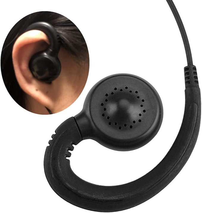 Translucent Acoustic Tube Earpiece PTT/Mic Compatible with Motorola Walkie Talkie (Compatible with SL300-C Style)