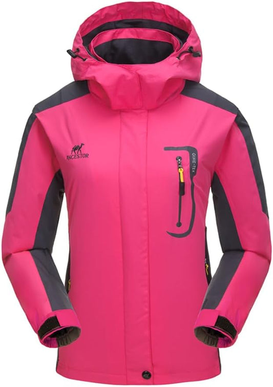 Women's Hooded Waterproof Rain Jacket Windproof Windbreaker Outdoor Raincoats for Gardening Hiking