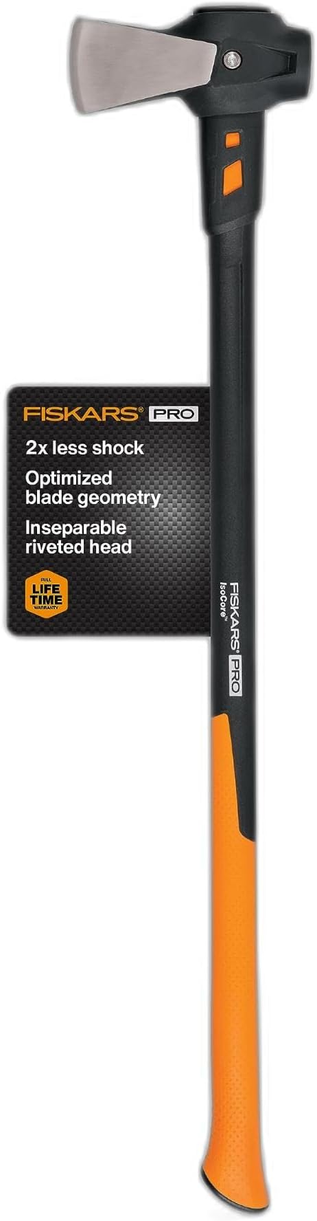 Fiskars 6 lb. Splitting Maul, 36" Wood Splitter Maul for Hardwood, Axe with Shock Reduction and Inseparable Riveted Head with Rust Resistant Forged Steel