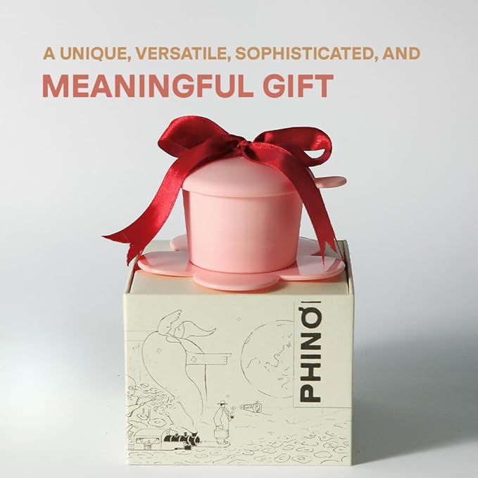 PHINOI Pour Over Coffee Dripper - Vietnamese Phin Filter – Single Cup Coffee Maker 1-2 Cup with Flower Design – Plastic Reusable Coffee Filter for Manual Brewing, Travel Friendly (Pink)