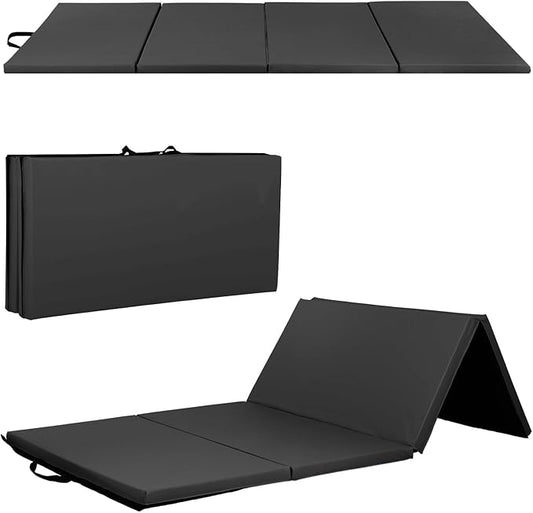 Gymnastics Mats Foldable Tumbling Mats Portable Gymnastics Exercise Mat 2'x6'/2.5'x6.4'/4'x6'/4'x8'/4'x10'/ Gymnastics Tumbling Mats Pad Home Exercise Panel Mat With Carrying Handles