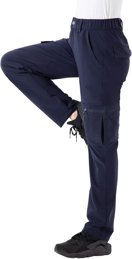 Rdruko Women's Hiking Cargo Pants Water-Resistant Quick Dry UPF 50+ Travel Camping Work Pants Zipper Pockets