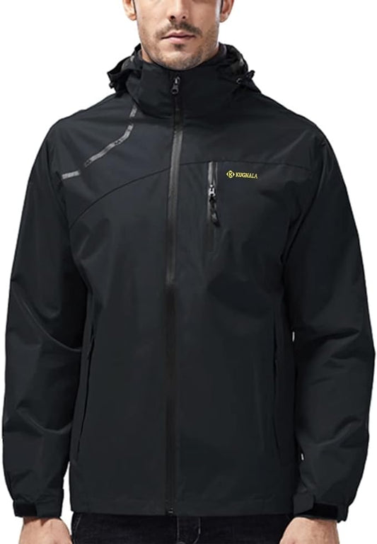 Mens Lightweight Waterproof Jacket Windproof Rain Hooded jackets for Running Hiking Cycling Travel M-7XL