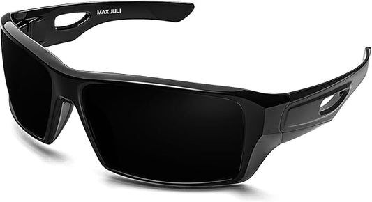 MAXJULI Polarized Wrap Around Sports Sunglasses for Big Heads Men Women UV400 Protection Sun Glasses 8232