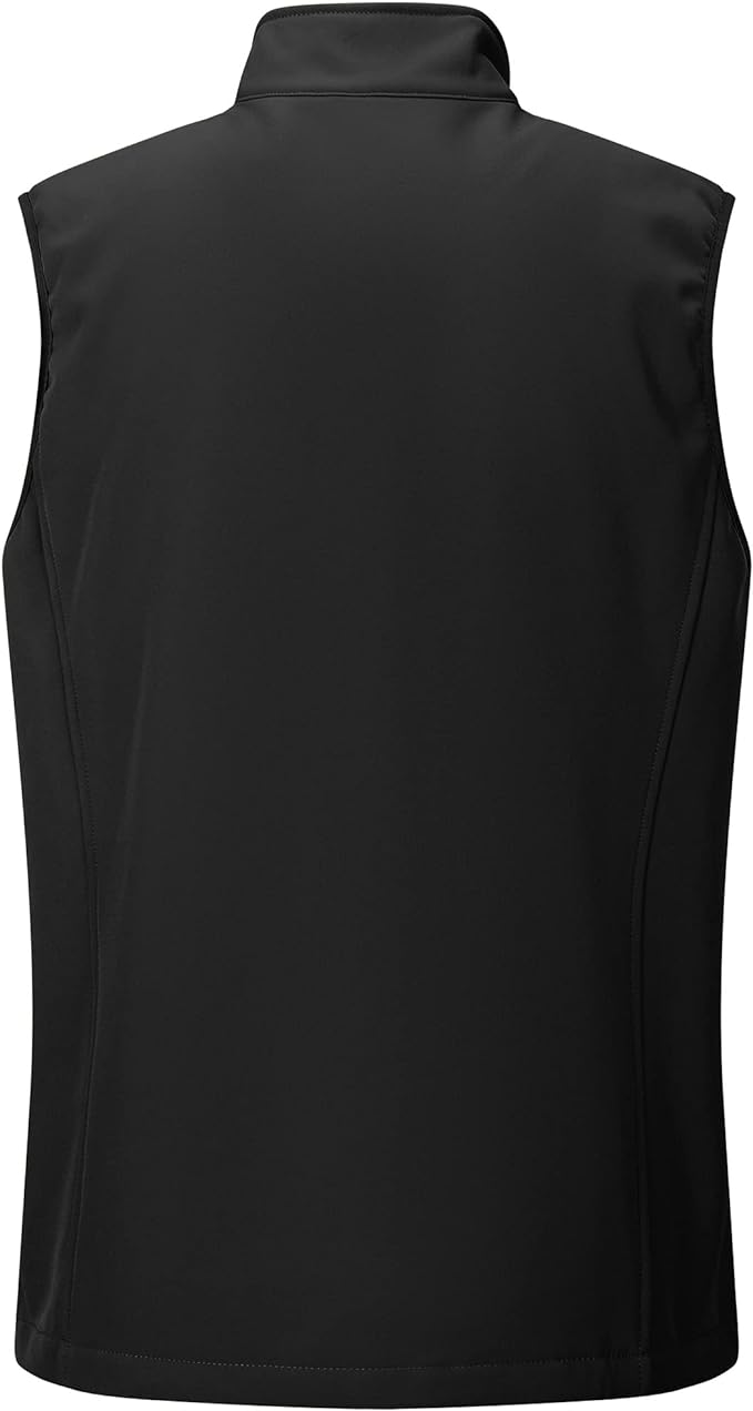 Outdoor Ventures Men's Running Vest Outerwear, Lightweight Windproof Fleece-Lined Softshell Sleeveless Jacket for Golf