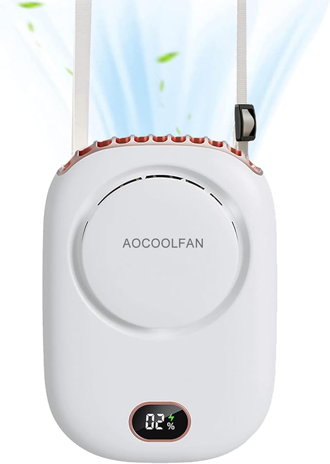 Portable Neck Fan, Mini Small Personal Handheld Fan USB Rechargeable 3 Speed for Girls Boys Woman Eyelash Travel Home Office Outdoor (White)