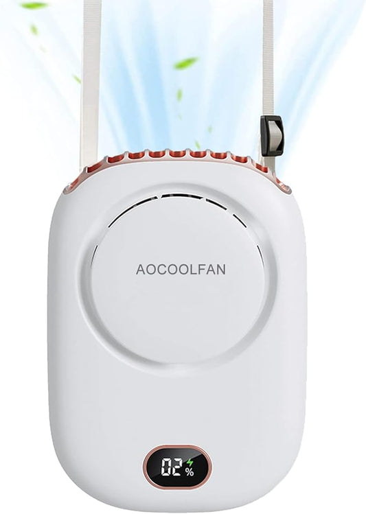 Portable Neck Fan, Mini Small Personal Handheld Fan USB Rechargeable 3 Speed for Girls Boys Woman Eyelash Travel Home Office Outdoor (White)