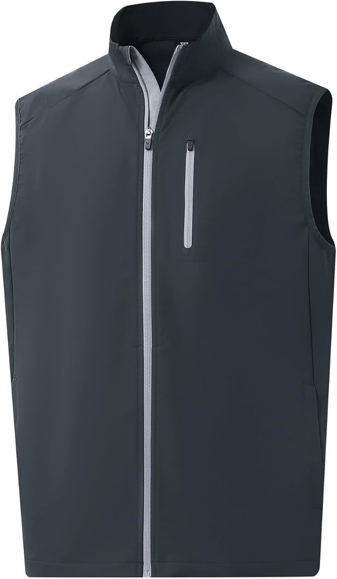 M MAELREG Mens Vests Outerwear Windproof Lightweight Softshell Vests Zip Pockets Sports Sleeveless Jacket Golf Vests for Men