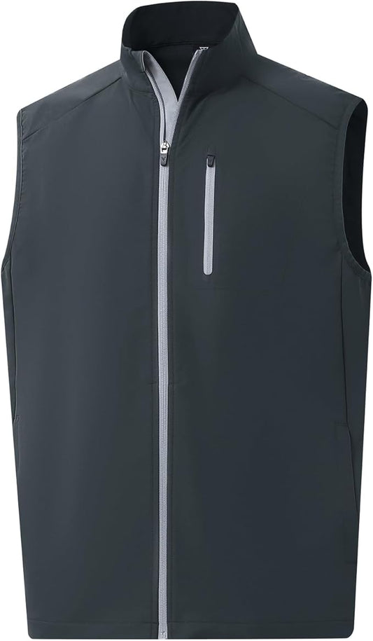 M MAELREG Mens Vests Outerwear Windproof Lightweight Softshell Vests Zip Pockets Sports Sleeveless Jacket Golf Vests for Men