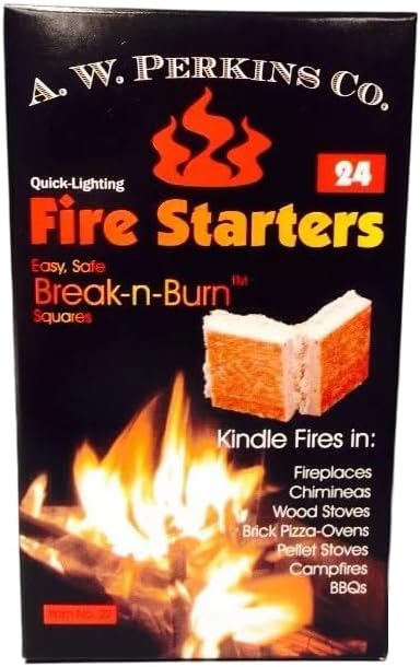 AW Perkins Break-N-Burn Easy Fire Starter Squares - 24 Squares