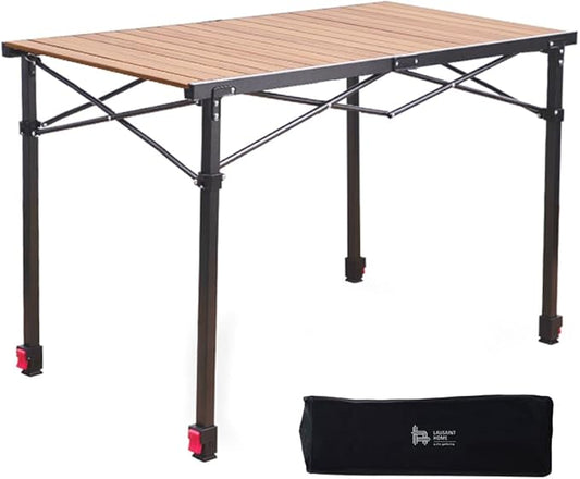 OUTSIDER Folding Camping Table Adjustable Height Foldable Roll-up Aluminum Camp Table Portable Table with Carry Bag - for Outdoor Cooking, Beach, Picnic, BBQ, Travel Style2