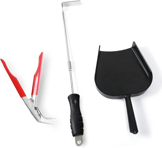 OLAMO Ash Tool Set for Big Green Color Egg,Kamado Grill Cleaning Tools Ash Tool Poker ，Charcoal Grill Accessories