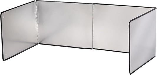 Silver Stainless Steel Large 4 Sided Splatter Guard for Frying Stove Top,Oil Splash Guard Cooking for Stove,Non Stick Foldable Splatter Screen for Stove Top