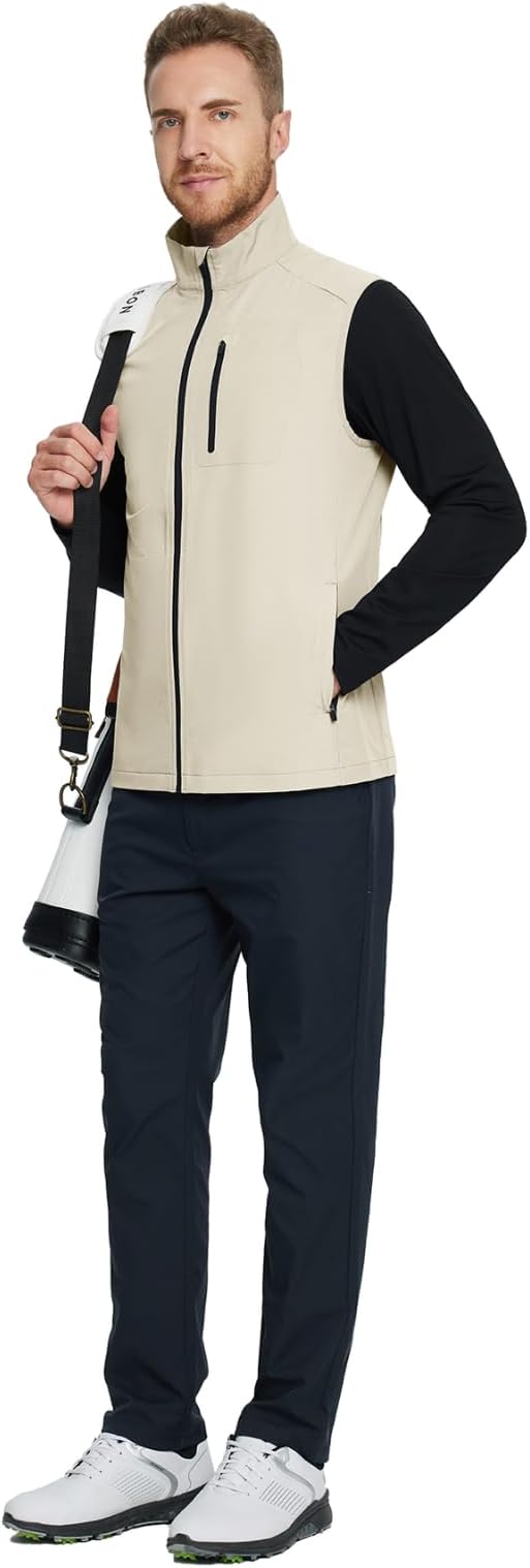 Rouen Mens Vests Outerwear Performance Lightweight Sleeveless Jacket Windproof Softshell Vests Sports Golf Vest for Men