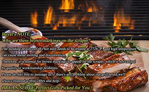 BBQ Grill Brush Stainless Steel 18" Barbecue Cleaning Brush w/Wire Bristles & Soft Comfortable Handle - Perfect Cleaner & Scraper for Grill Cooking Grates