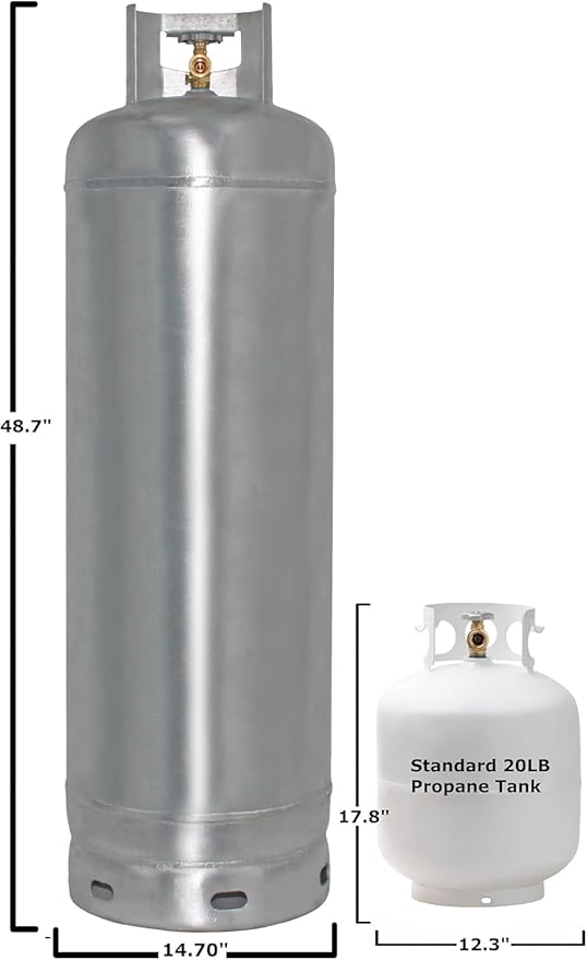 Flame King YSN100-GALV 100LB Galvanized Steel Propane Tank with POL Valve, Rust and Corrosion-Free, Built to Last