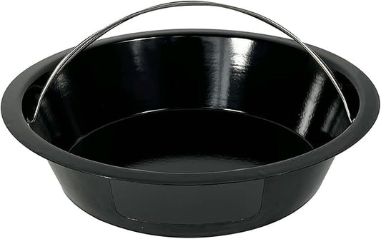 KAMaster Ash Can with Handle for XLarge Big Green Egg,Charcoal Ash Collector Must Haves Big Green Eggs Accessories Carbon Steel Ash Pot with Enamel Coating Steel Folding Handle Kamado Ash Basket