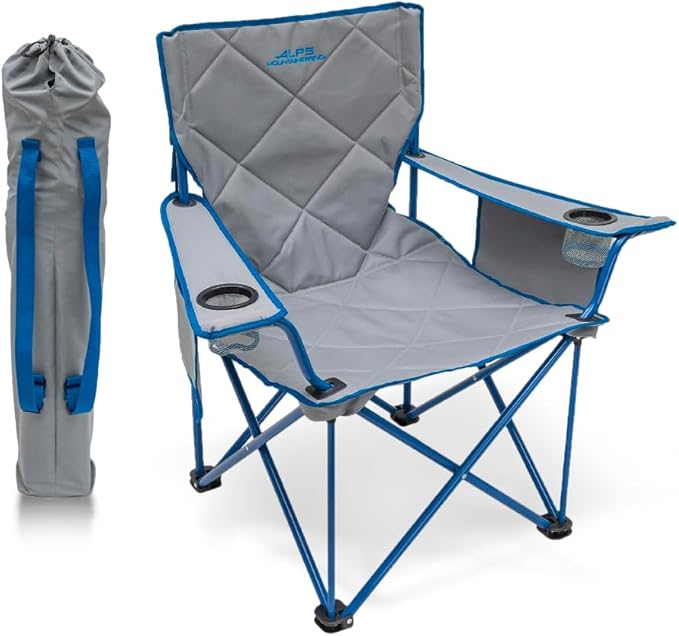 ALPS Mountaineering King Kong Camping Chairs for Adults with Mesh Cup Holders and Pockets, Built Durable and Reliable with Compact Foldable Steel Frame