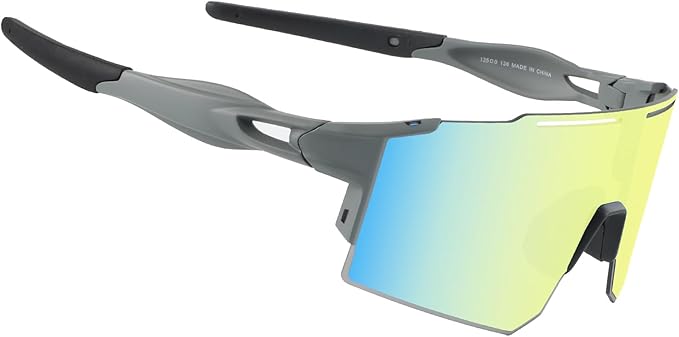 OULAIQI Cycling Sunglasses Polarized Sunglasses for Cycling Men Women with 1 Lens or 3 Interchangeable Lens Baseball Glasses