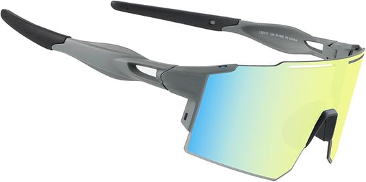OULAIQI Cycling Sunglasses Polarized Sunglasses for Cycling Men Women with 1 Lens or 3 Interchangeable Lens Baseball Glasses