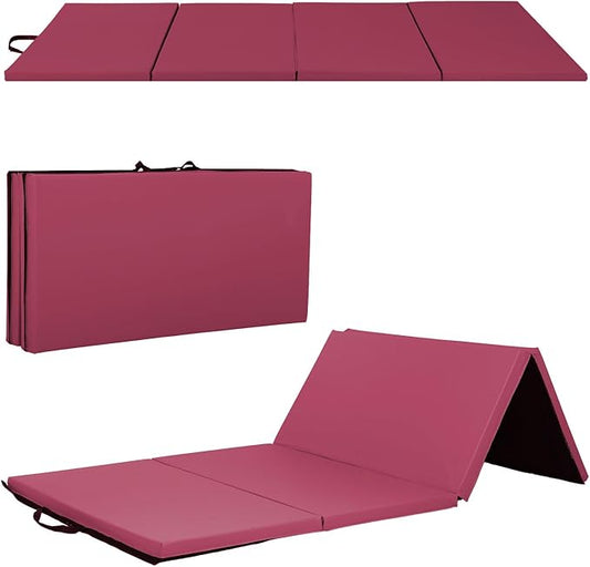 Gymnastics Mats Foldable Tumbling Mats Portable Gymnastics Exercise Mat 2'x6'/2.5'x6.4'/4'x6'/4'x8'/4'x10'/ Gymnastics Tumbling Mats Pad Home Exercise Panel Mat With Carrying Handles