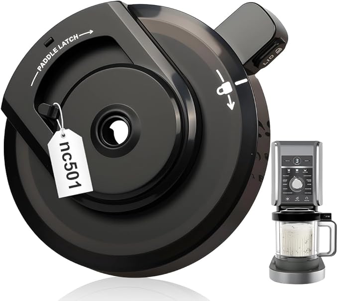 NC 501 Outer Bowl Lid with Leak-Proof Seal, Ninja Creami Blender Lid Replacement, Compatible with Ninja Creami Deluxe Ice Cream Maker NC500/NC501 Series Accessories (No Paddle)