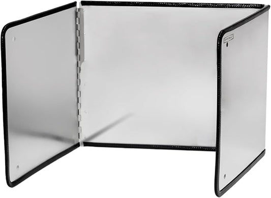 Large 3 Sided Splatter Guard for Frying Stove Top,Oil Splash Guard Cooking for Stove,Non Stick Foldable Splatter Screen for Stove Top (Silver)