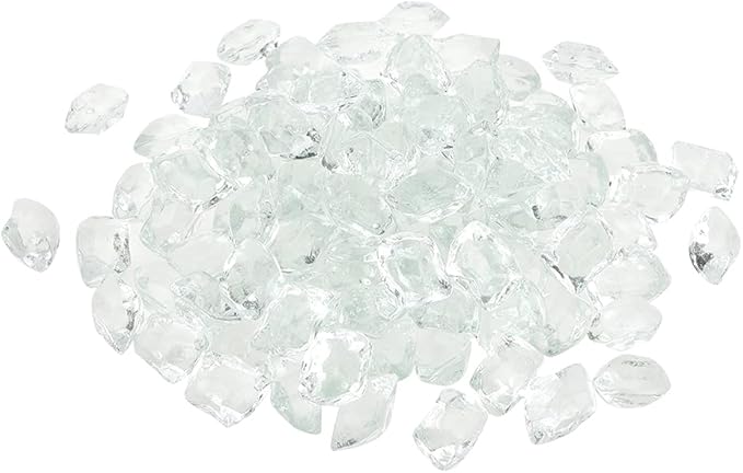 Stanbroil 10-Pound Fire Glass - 1/2 inch Polygon Fire Glass for Fireplace Fire Pit and Landscaping, Crystal
