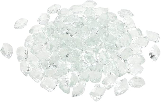 Stanbroil 10-Pound Fire Glass - 1/2 inch Polygon Fire Glass for Fireplace Fire Pit and Landscaping, Crystal