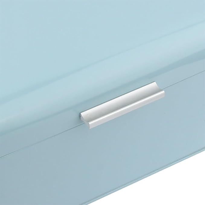 Buachois Large Bread Box,Iron Bread Box with Lid,Metal Bread Storage Bin,Bread Keeper Container,Bread Containers Storage,Modern Solid Color Retro Style,for Kitchen Counter (B)