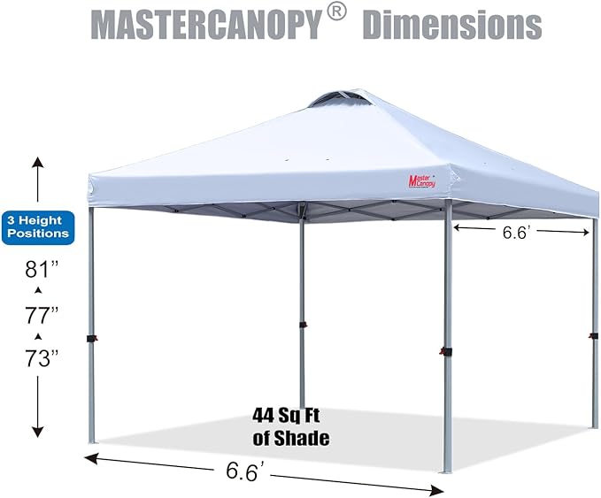 MASTERCANOPY Durable Pop-up Canopy Tent with Roller Bag (White)