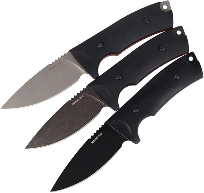 MASALONG Kni220 Survival Straight knife blade vg10 tactical fixed blade knife with sheath For camping hunting army (black)