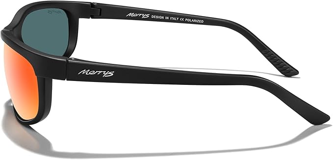 MERRY'S Wrap Around Sport Polarized Sunglasses for Men Women Driving Fishing Cycling Running UV400 Protection S3027
